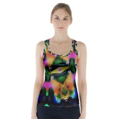 Butterfly Color Pop Art Racer Back Sports Top by Sapixe