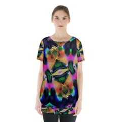 Butterfly Color Pop Art Skirt Hem Sports Top by Sapixe