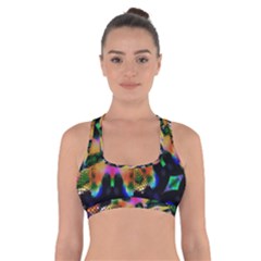 Butterfly Color Pop Art Cross Back Sports Bra by Sapixe