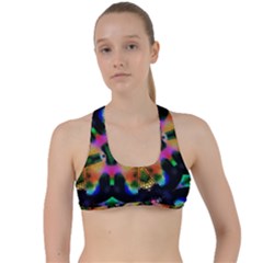 Butterfly Color Pop Art Criss Cross Racerback Sports Bra by Sapixe