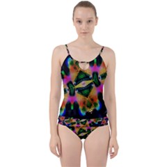 Butterfly Color Pop Art Cut Out Top Tankini Set by Sapixe