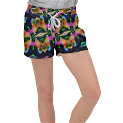 Butterfly Color Pop Art Women s Velour Lounge Shorts