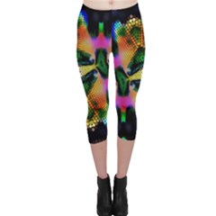 Butterfly Color Pop Art Capri Leggings  by Sapixe