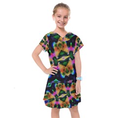 Butterfly Color Pop Art Kids  Drop Waist Dress