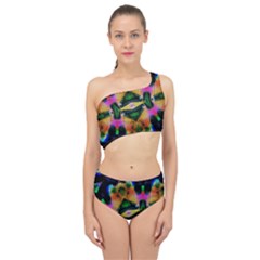 Butterfly Color Pop Art Spliced Up Two Piece Swimsuit