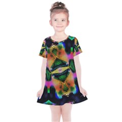 Butterfly Color Pop Art Kids  Simple Cotton Dress by Sapixe