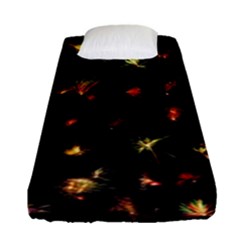 Fireworks Christmas Night Dark Fitted Sheet (single Size) by Sapixe