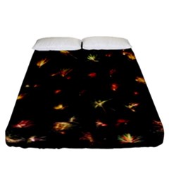 Fireworks Christmas Night Dark Fitted Sheet (california King Size) by Sapixe