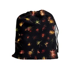 Fireworks Christmas Night Dark Drawstring Pouches (extra Large) by Sapixe