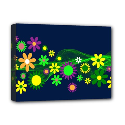 Flower Power Flowers Ornament Deluxe Canvas 16  X 12   by Sapixe