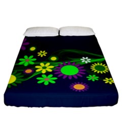 Flower Power Flowers Ornament Fitted Sheet (california King Size) by Sapixe