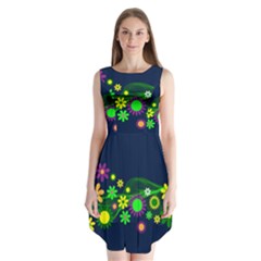 Flower Power Flowers Ornament Sleeveless Chiffon Dress  