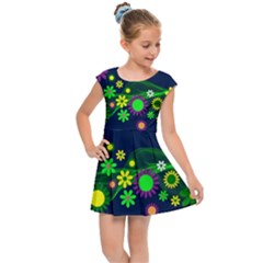 Flower Power Flowers Ornament Kids Cap Sleeve Dress