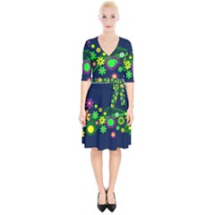 Flower Power Flowers Ornament Wrap Up Cocktail Dress by Sapixe