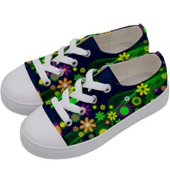 Flower Power Flowers Ornament Kids  Low Top Canvas Sneakers by Sapixe