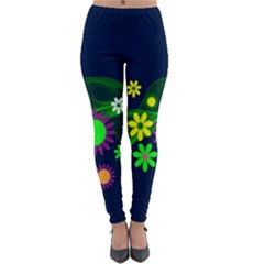 Flower Power Flowers Ornament Lightweight Velour Leggings