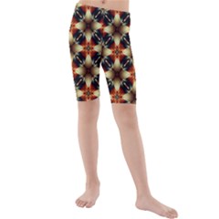 Kaleidoscope Image Background Kids  Mid Length Swim Shorts