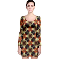 Kaleidoscope Image Background Long Sleeve Velvet Bodycon Dress