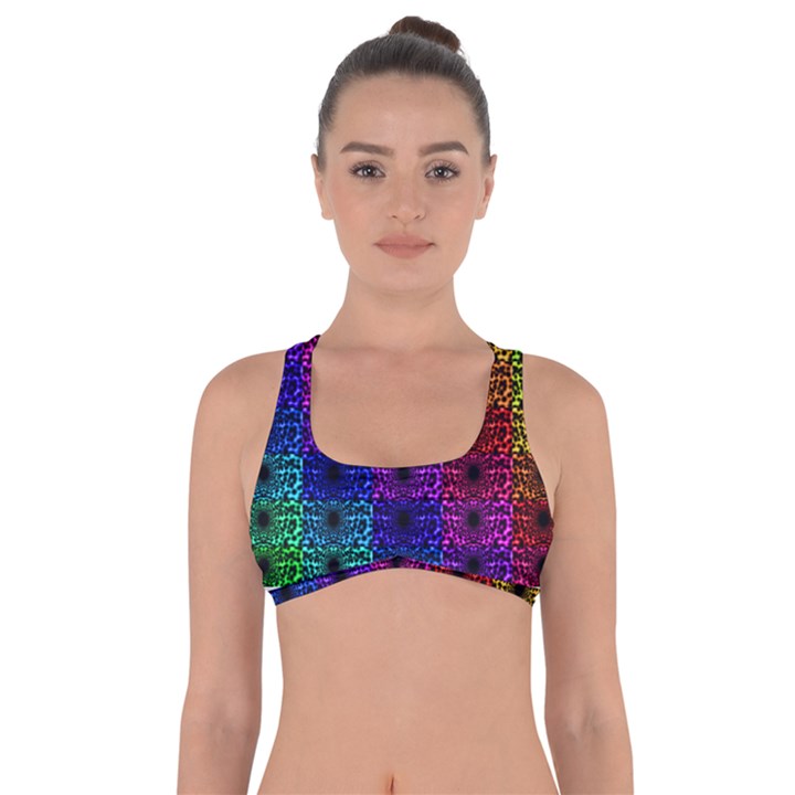 Rainbow Grid Form Abstract Got No Strings Sports Bra