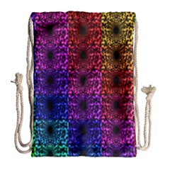 Rainbow Grid Form Abstract Drawstring Bag (large) by Sapixe