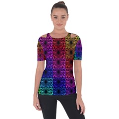 Rainbow Grid Form Abstract Short Sleeve Top by Sapixe