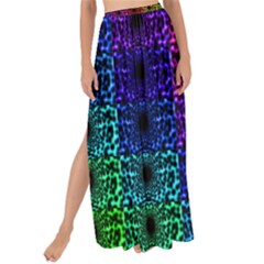 Rainbow Grid Form Abstract Maxi Chiffon Tie-up Sarong