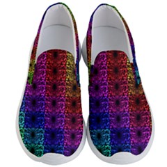 Rainbow Grid Form Abstract Men s Lightweight Slip Ons by Sapixe