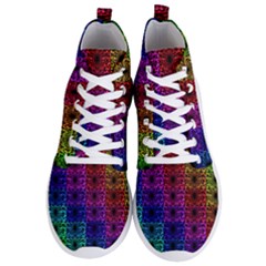 Rainbow Grid Form Abstract Men s Lightweight High Top Sneakers