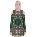 Kaleidoscope Digital Kaleidoscope Velvet Long Sleeve Shoulder Cutout Dress View1