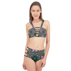 Kaleidoscope Digital Kaleidoscope Cage Up Bikini Set by Sapixe