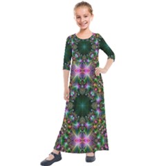 Kaleidoscope Digital Kaleidoscope Kids  Quarter Sleeve Maxi Dress