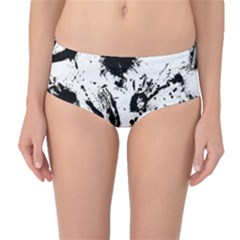 Pattern Color Painting Dab Black Mid-waist Bikini Bottoms by Sapixe