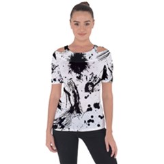 Pattern Color Painting Dab Black Short Sleeve Top by Sapixe