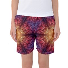 Fractal Abstract Artistic Women s Basketball Shorts by Sapixe