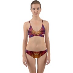 Fractal Abstract Artistic Wrap Around Bikini Set by Sapixe