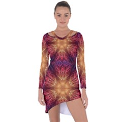 Fractal Abstract Artistic Asymmetric Cut-out Shift Dress by Sapixe