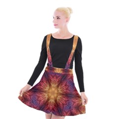 Fractal Abstract Artistic Suspender Skater Skirt by Sapixe