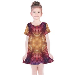 Fractal Abstract Artistic Kids  Simple Cotton Dress by Sapixe