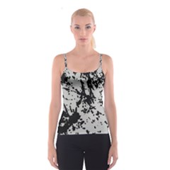 Fabric Texture Painted White Soft Spaghetti Strap Top by Sapixe