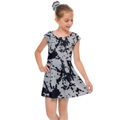 Fabric Texture Painted White Soft Kids Cap Sleeve Dress