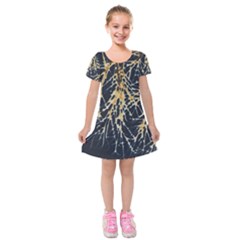 Nature Model No One Wallpaper Kids  Short Sleeve Velvet Dress