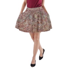 Metal Article Figure Old Red Wall A-line Pocket Skirt by Sapixe