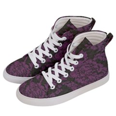 Purple Black Red Fabric Textile Women s Hi-top Skate Sneakers by Sapixe