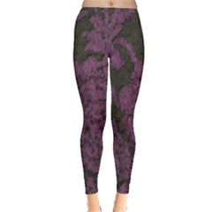 Purple Black Red Fabric Textile Inside Out Leggings