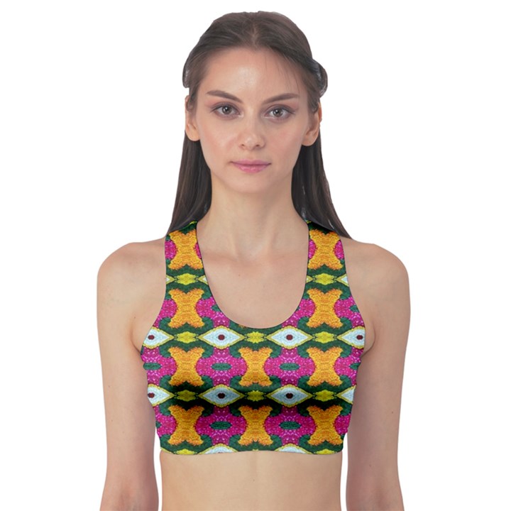 ARTWORK BY PATRICK-COLORFUL-2-3 Sports Bra