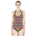 ARTWORK BY PATRICK-COLORFUL-2-3 Halter Swimsuit View1