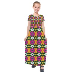 Artwork By Patrick-colorful-2-3 Kids  Short Sleeve Maxi Dress