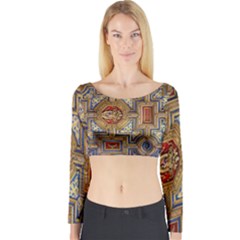 Church Ceiling Box Ceiling Painted Long Sleeve Crop Top by Sapixe