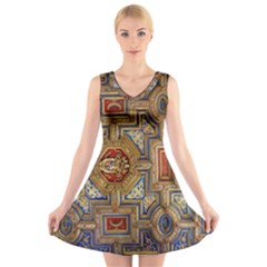 Church Ceiling Box Ceiling Painted V-neck Sleeveless Dress