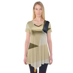 Fabric Textile Texture Abstract Short Sleeve Tunic  by Sapixe